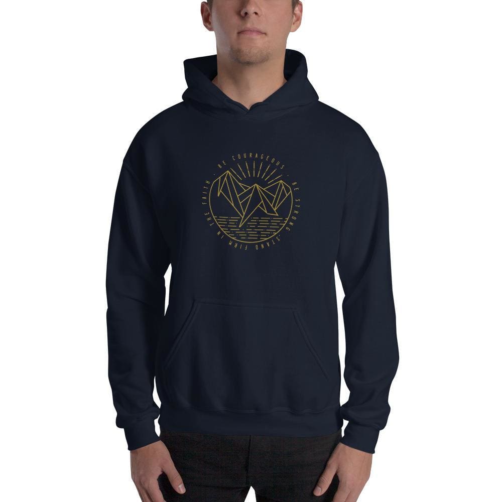 Be Courageous Be Strong Stand Firm in the Faith Pullover Hoodie Sweatshirt - S / Navy - Sweatshirts