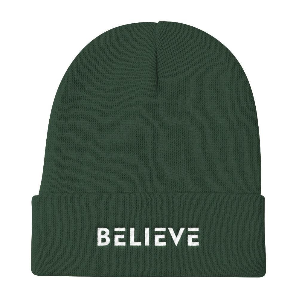 Believe Knit Beanie - One-size / Dark green - Hats