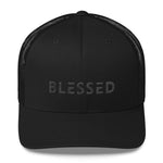 Blessed Black on Black Snapback Trucker Hat