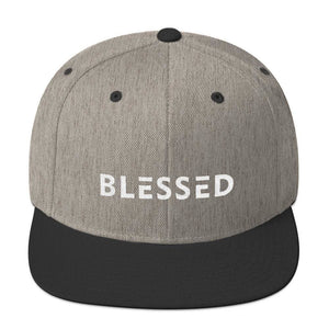 Blessed Flat Brim Snapback Hat - One-size / Heather/Black - Hats