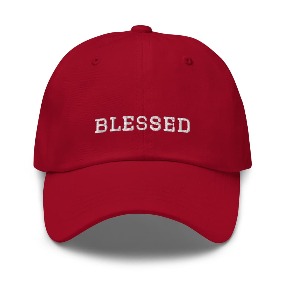 Blessed Graduate Adjustable Christian Cotton Baseball Cap - Cranberry