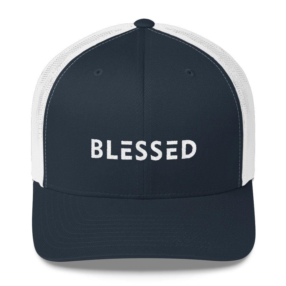 Blessed Snapback Trucker Hat - One-size / Navy/ White - Hats