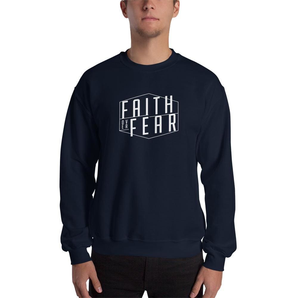 Faith over Fear Christian Sweatshirt - S / Navy - Sweatshirts