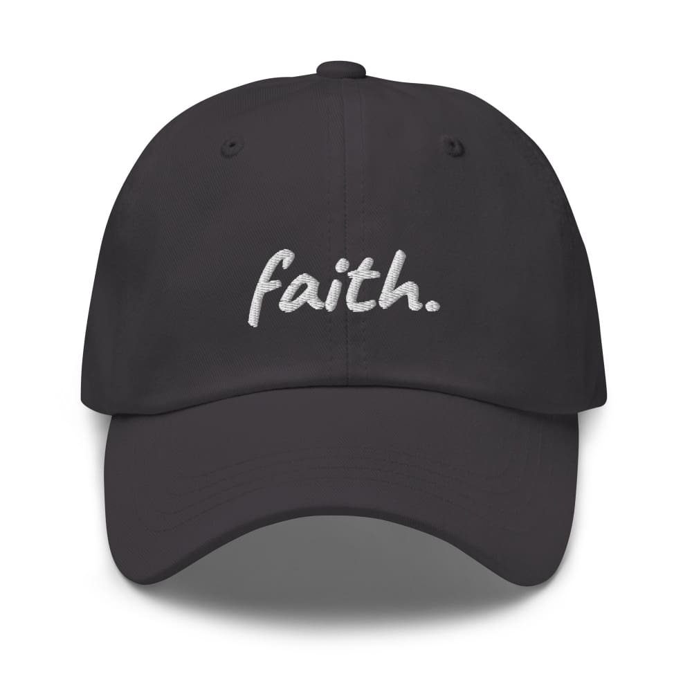 Faith Scribble Christian Cotton Baseball Cap - Dark Grey