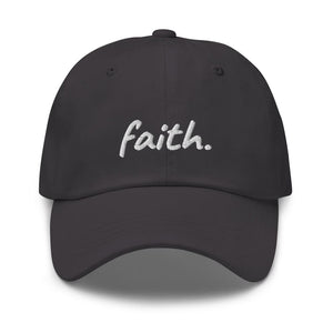 Faith Scribble Christian Cotton Baseball Cap - Dark Grey