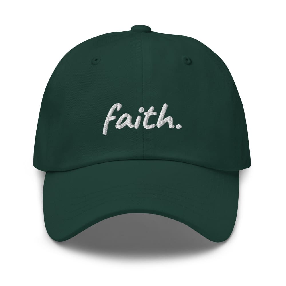 Faith Scribble Christian Cotton Baseball Cap - Spruce