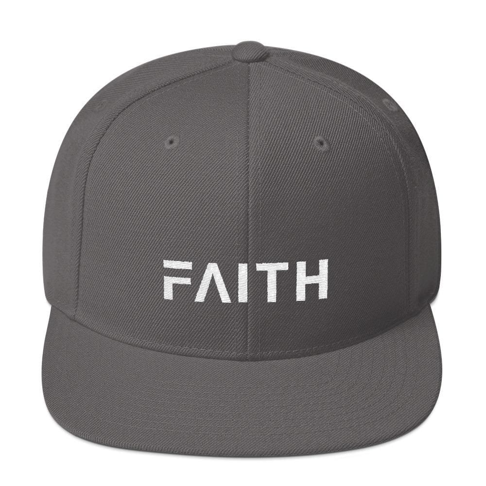 Faith Snapback Hat with Flat Brim - One-size / Dark Grey - Hats