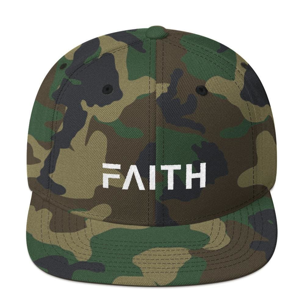 Faith Snapback Hat with Flat Brim - One-size / Green Camo - Hats