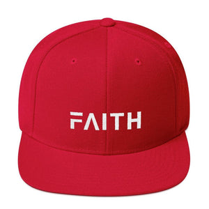 Faith Snapback Hat with Flat Brim - One-size / Red - Hats