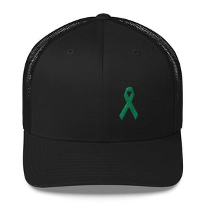 Green Awareness Ribbon Snapback Trucker Hat - One-size / Black - Hats
