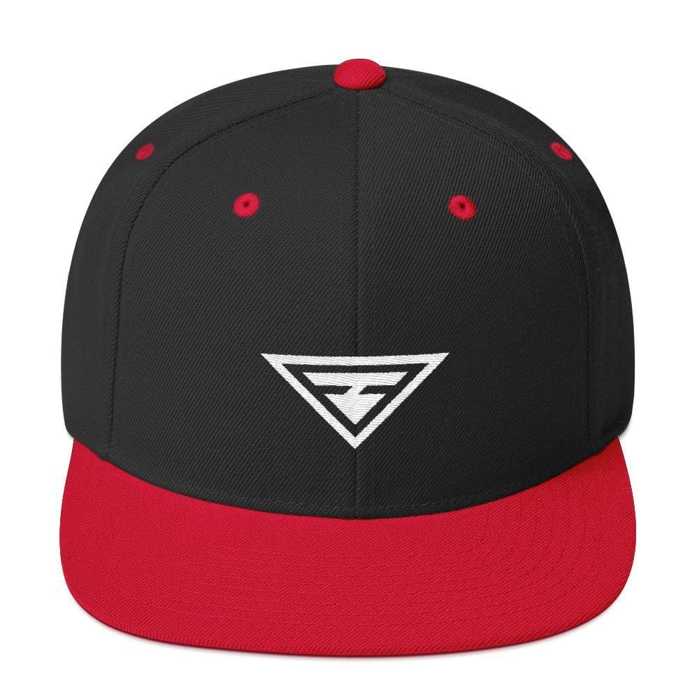 Hero Snapback Hat with Flat Brim - One-size / Black & Red - Hats