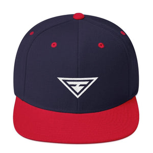 Hero Snapback Hat with Flat Brim - One-size / Navy & Red - Hats
