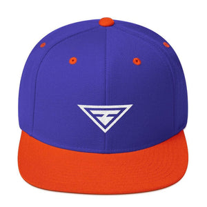 Hero Snapback Hat with Flat Brim - One-size / Royal Blue & Orange - Hats