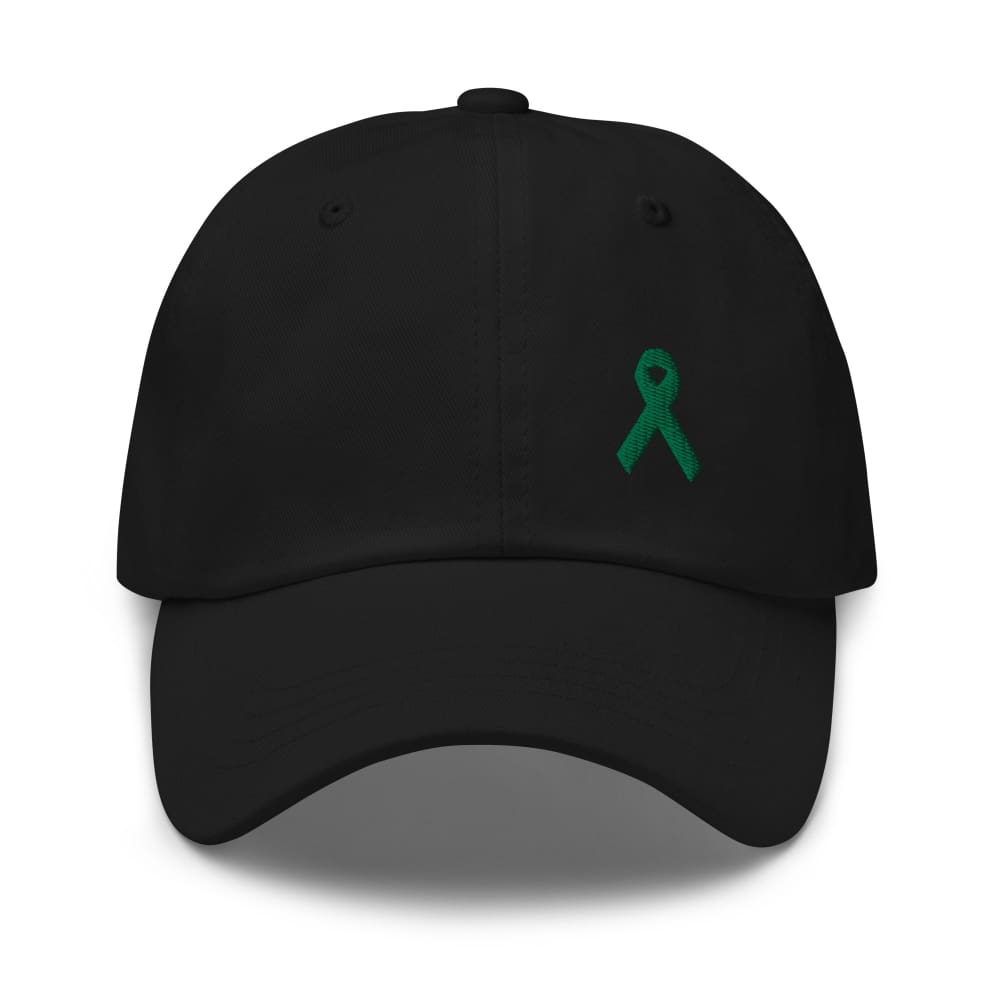 Liver Cancer & Gallbladder Cancer Awareness Dad Hat with Green Ribbon - Black