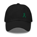 Liver Cancer & Gallbladder Cancer Awareness Dad Hat with Green Ribbon