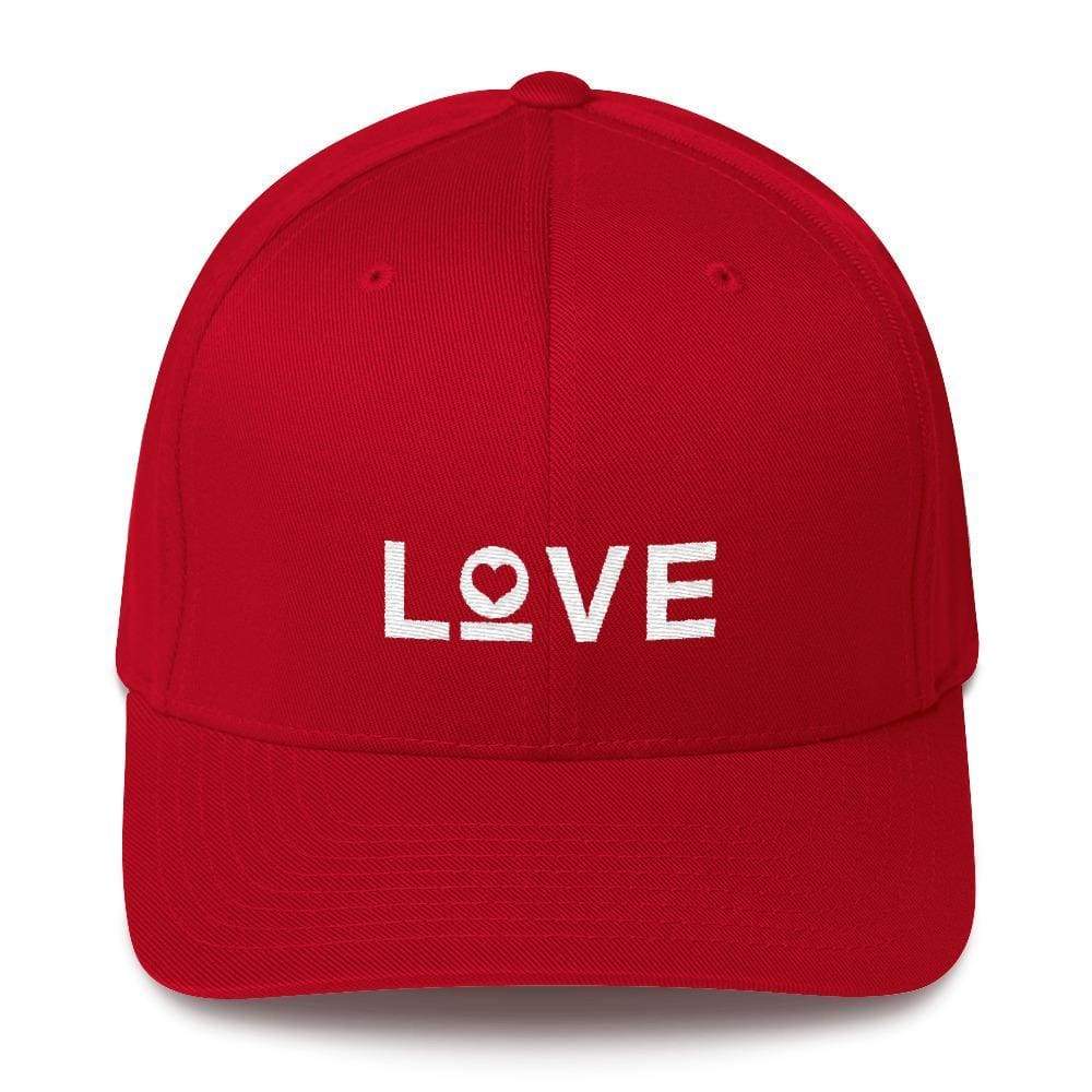 Love Fitted Flexfit Baseball Hat - S/m / Red - Hats
