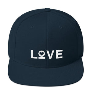 Love Snapback Hat with Flat Brim - One-size / Dark Navy - Hats