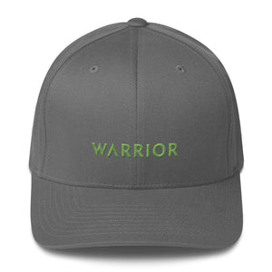 Lymphoma Awareness Twill Fitted Flexfit Hat With Warrior & Green Ribbon - S/m / Grey - Hats