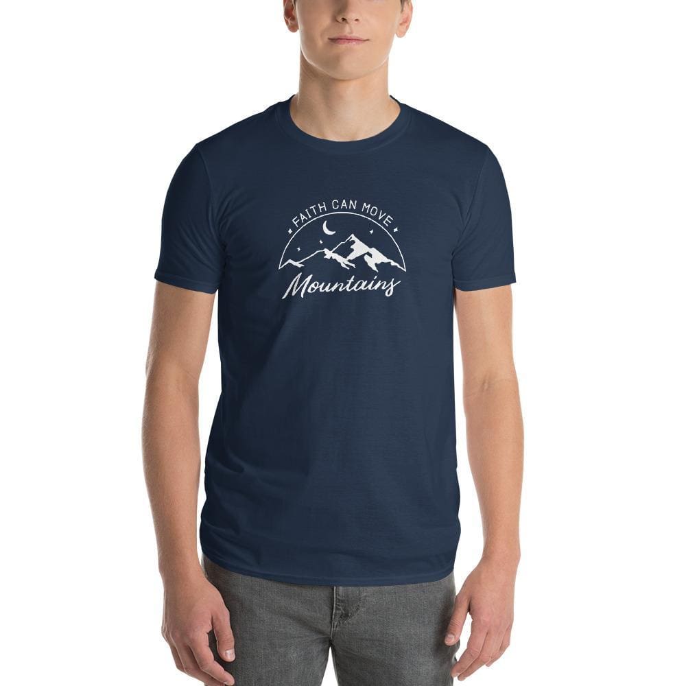 Mens Faith Can Move Mountains T-Shirt - S / Lake - T-Shirts