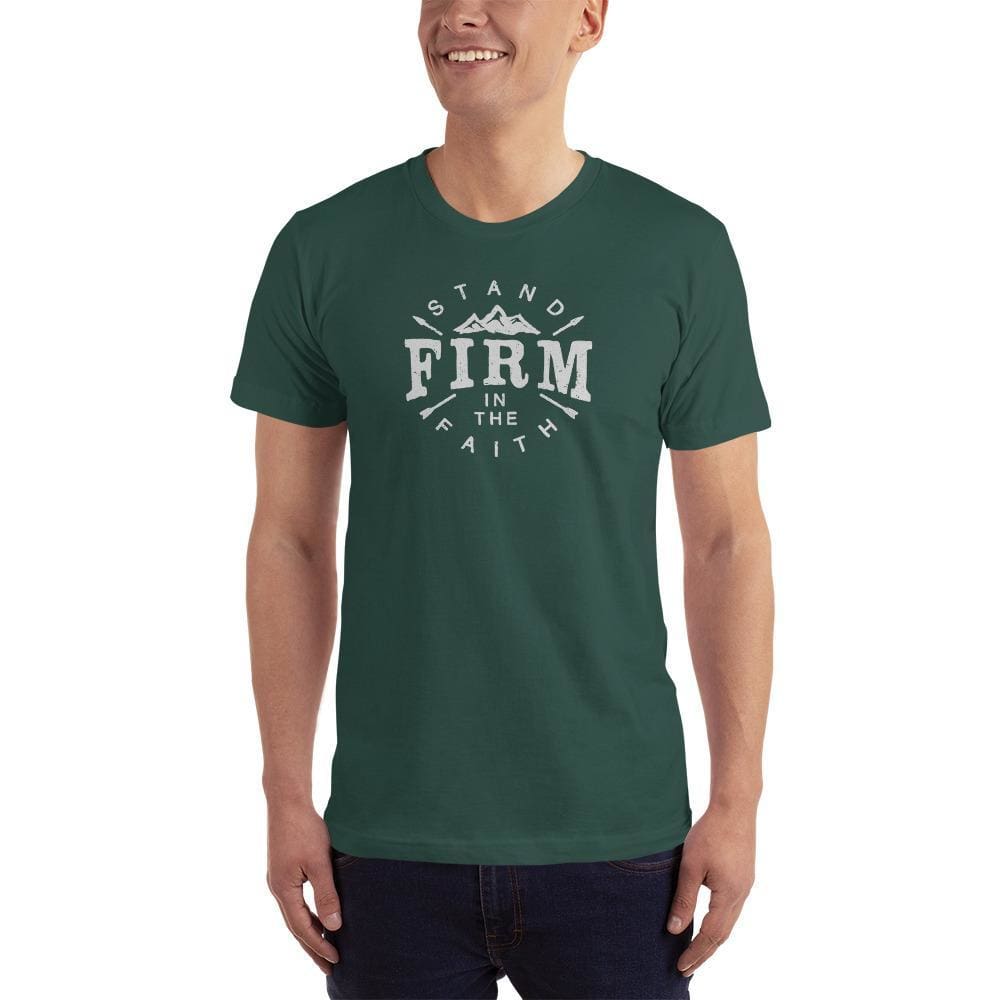 Mens Stand Firm in the Faith Christian T-Shirt - S / Forest - T-Shirts