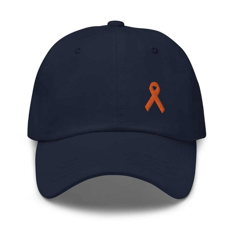 MS Awareness Dad Hat with Orange Ribbon - Navy