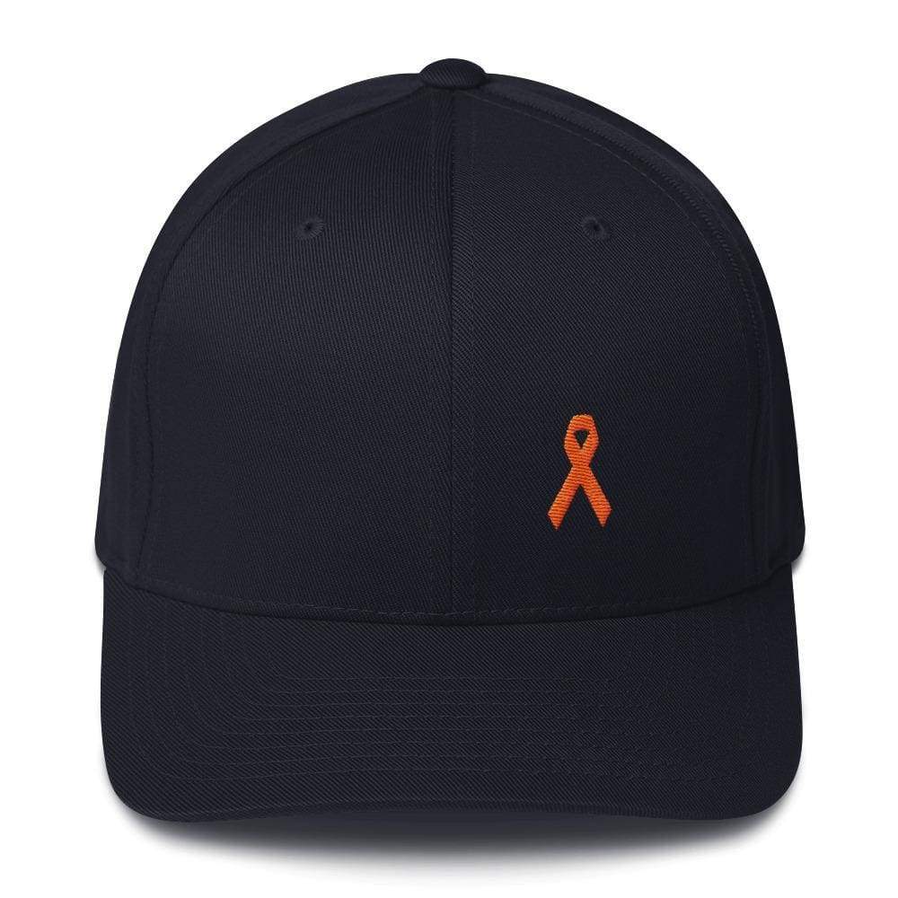 Ms Awareness Fitted Baseball Hat With Flexfit - S/m / Dark Navy - Hats