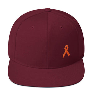 MS Awareness Flat Brim Snapback Hat - One-size / Maroon - Hats