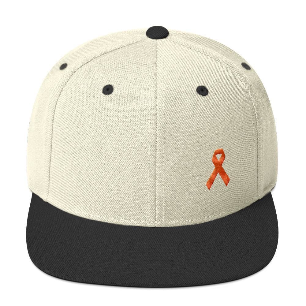 MS Awareness Flat Brim Snapback Hat - One-size / Natural/ Black - Hats