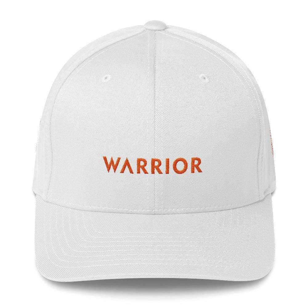 Ms Awareness Hat With Warrior & Orange Ribbon On The Side - S/m / White - Hats