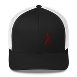 Multiple Myeloma Awareness Hat - Burgundy Ribbon