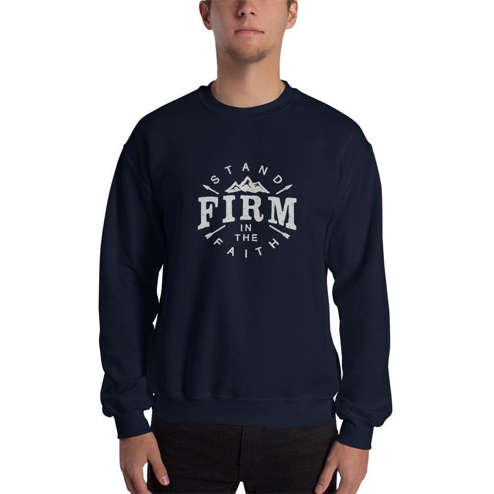 Stand Firm in the Faith Crewneck Sweatshirt - S / Navy - Sweatshirts