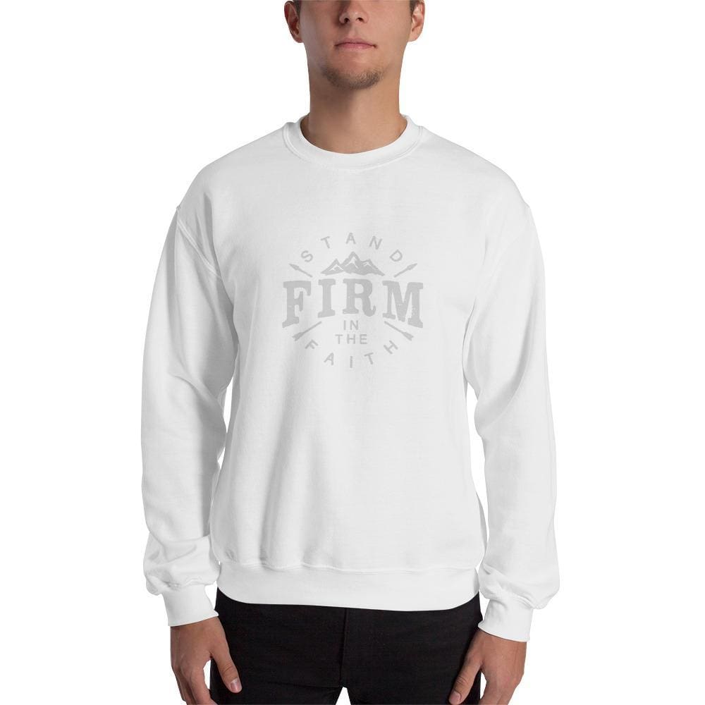 Stand Firm in the Faith Crewneck Sweatshirt - S / White - Sweatshirts