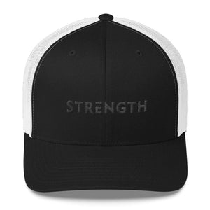 Strength Black on Black Snapback Trucker Hat - One-size / Black - Hats