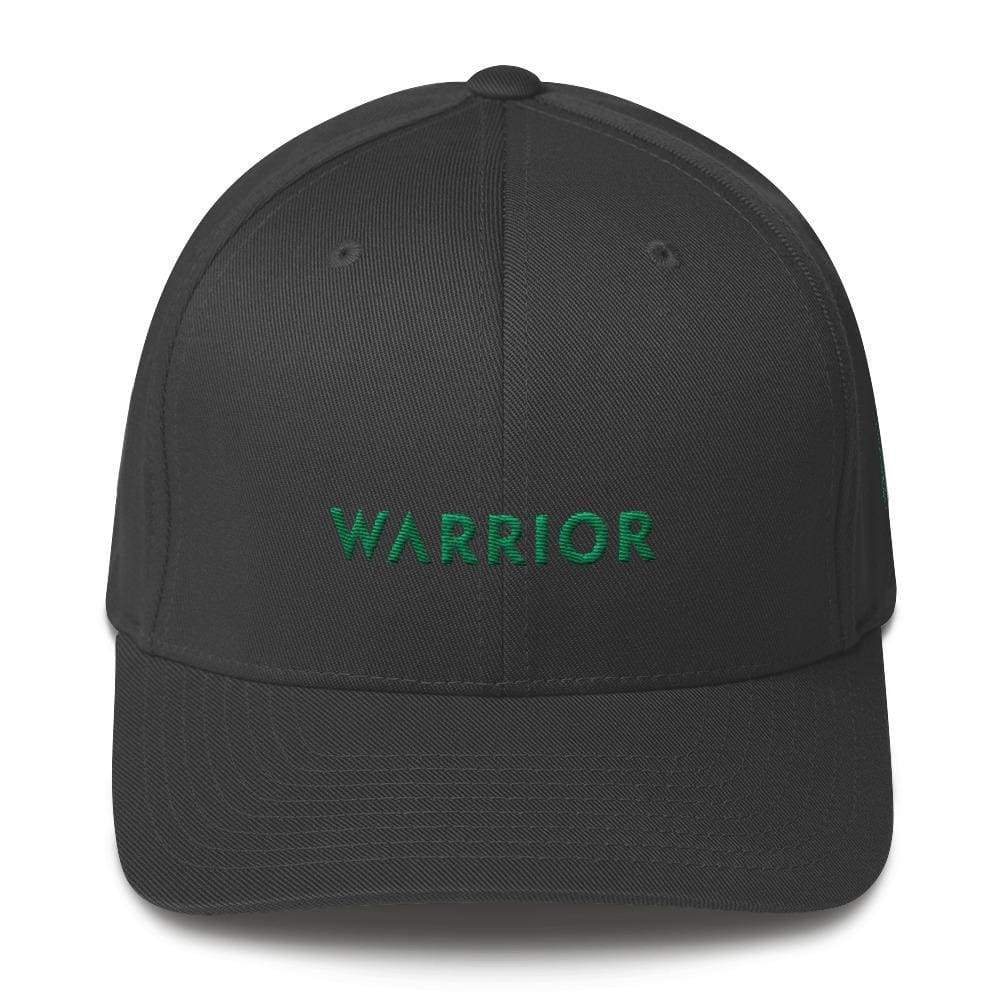 Warrior & Green Ribbon Fitted Twill Baseball Hat - S/m / Dark Grey - Hats