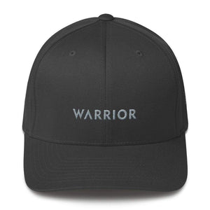 Warrior & Grey Ribbon Fitted Hat - Parkinsons And Brain Tumor Awareness - S/m / Dark Grey - Hats