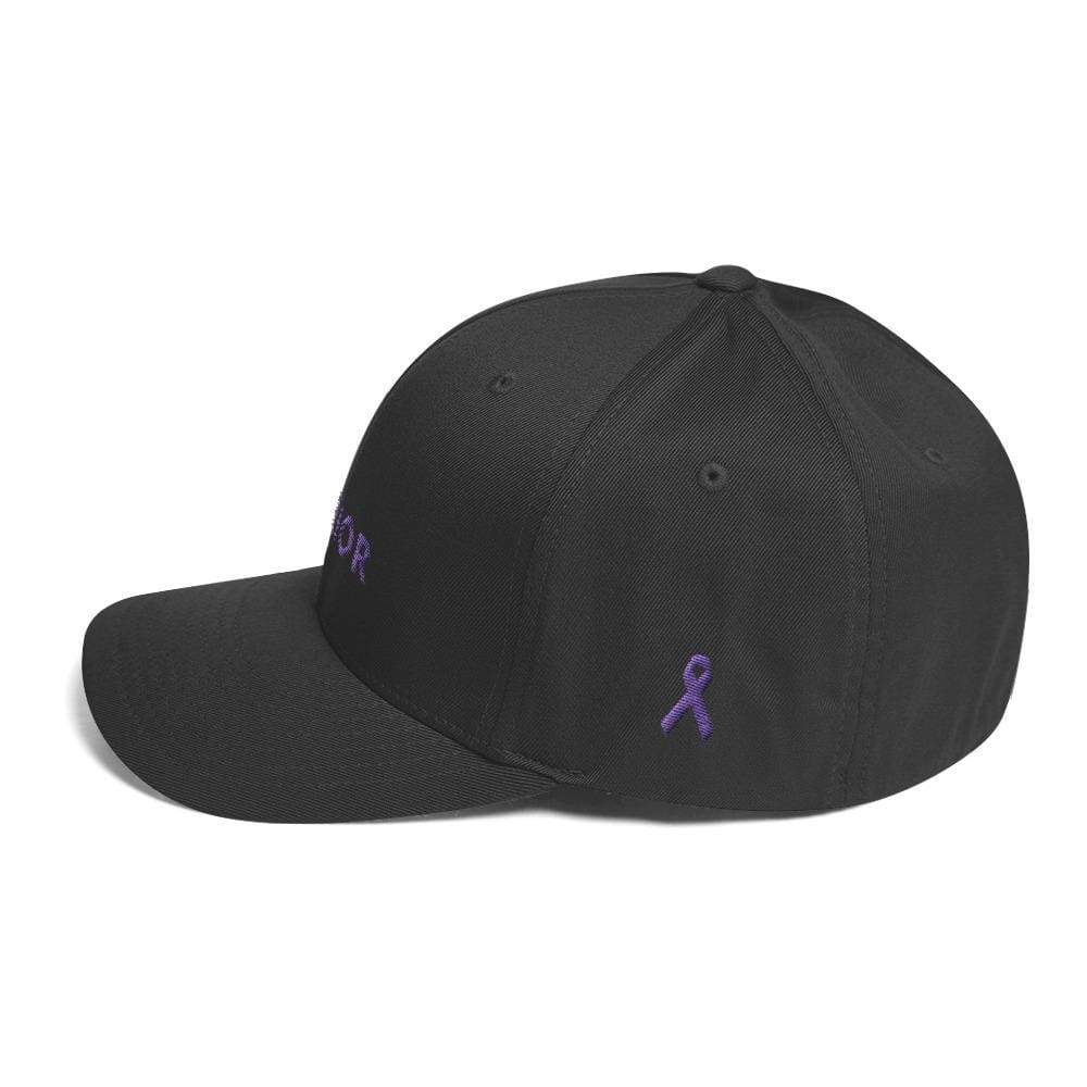 Warrior & Purple Ribbon Twill Flexfit Fitted Hat - Hats