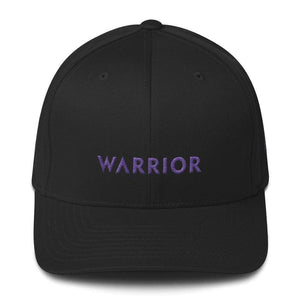 Warrior & Purple Ribbon Twill Flexfit Fitted Hat - S/m / Black - Hats