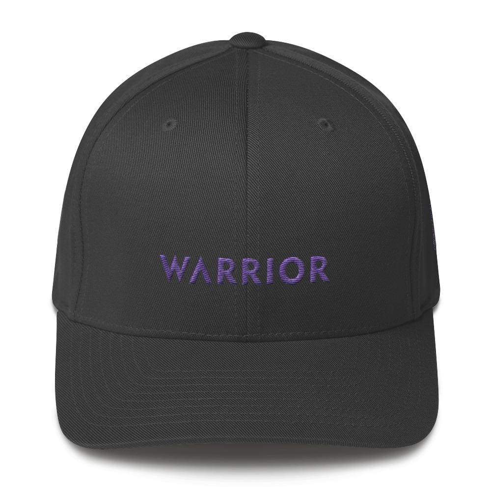 Warrior & Purple Ribbon Twill Flexfit Fitted Hat - S/m / Dark Grey - Hats