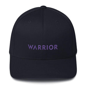 Warrior & Purple Ribbon Twill Flexfit Fitted Hat - S/m / Dark Navy - Hats