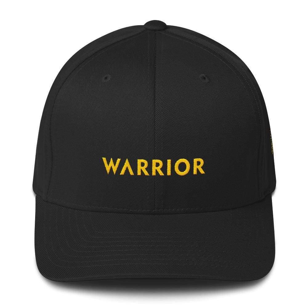 Warrior & Yellow Ribbon Twill Flexfit Fitted Hat For Sarcoma Suicide Prevention & Military Causes - S/m / Black - Hats