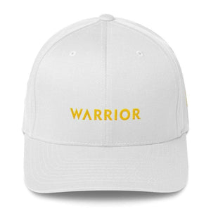 Warrior & Yellow Ribbon Twill Flexfit Fitted Hat For Sarcoma Suicide Prevention & Military Causes - S/m / White - Hats