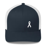 White Ribbon Awareness Snapback Trucker Hat