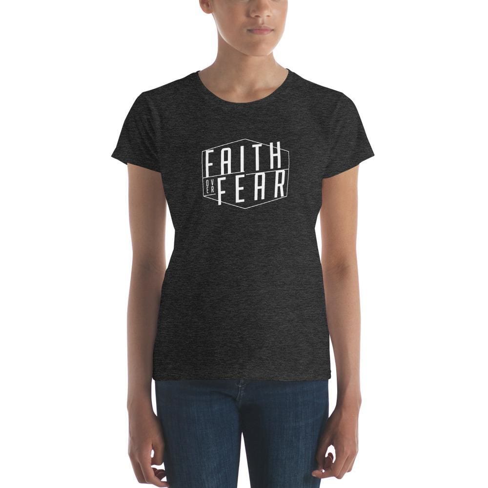 Womens Faith Over Fear T-Shirt - S / Black - T-Shirts