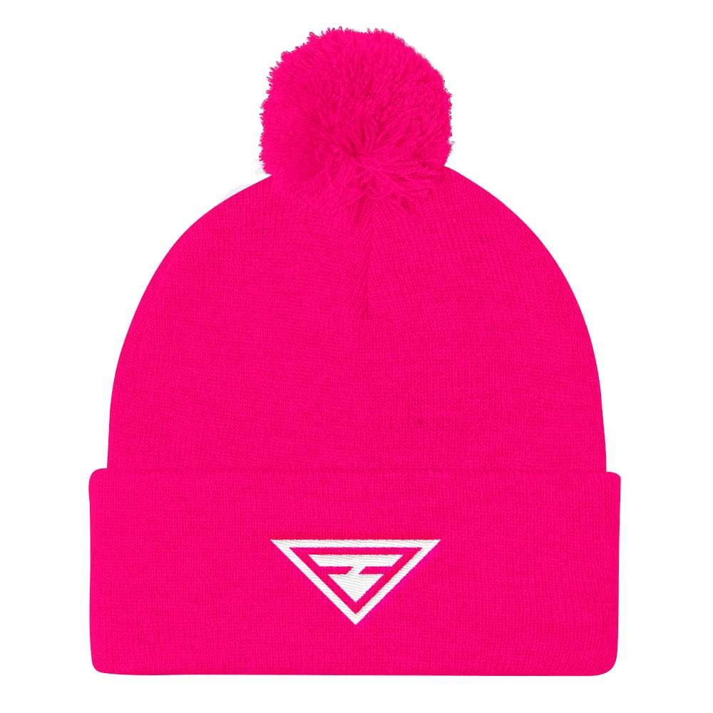 Womens Hero Pom Pom Knit Beanie - One-Size / Neon Pink - Hats