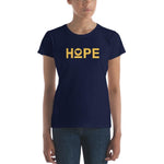 Women's Hope Heart Short Sleeve T-Shirt (Yellow Print)