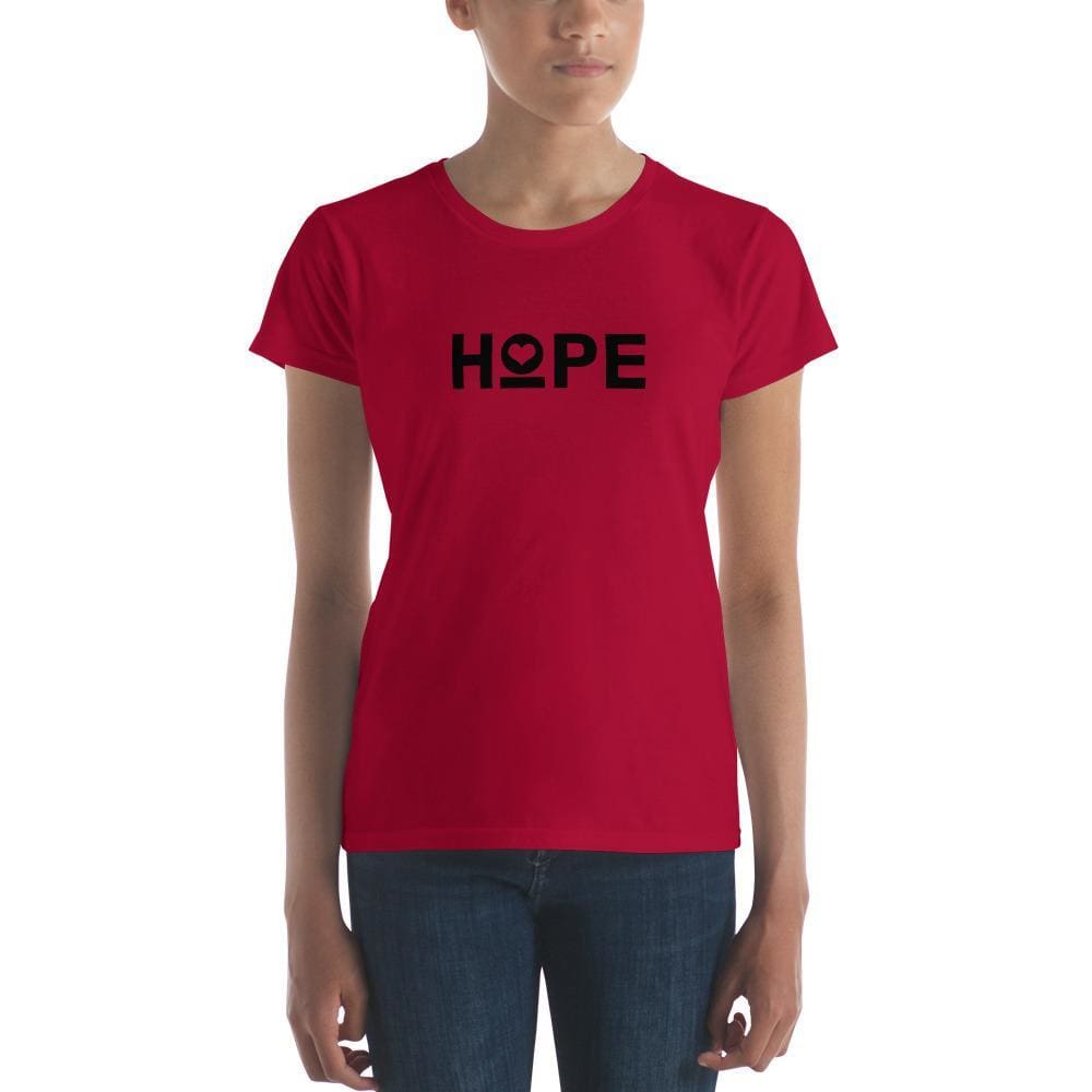 Womens Hope Heart T-Shirt - S / Red - T-Shirts