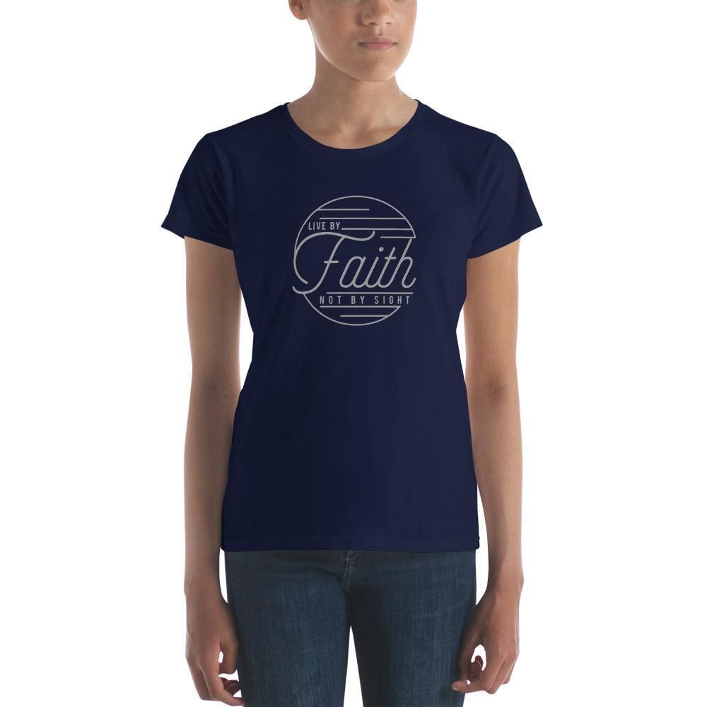 Womens Live By Faith Not by Sight T-Shirt - S / Black - T-Shirts
