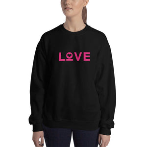 Womens Love Heart Crewneck Sweatshirt - S / Black - Sweatshirts