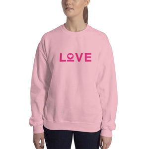 Womens Love Heart Crewneck Sweatshirt - S / Light Pink - Sweatshirts