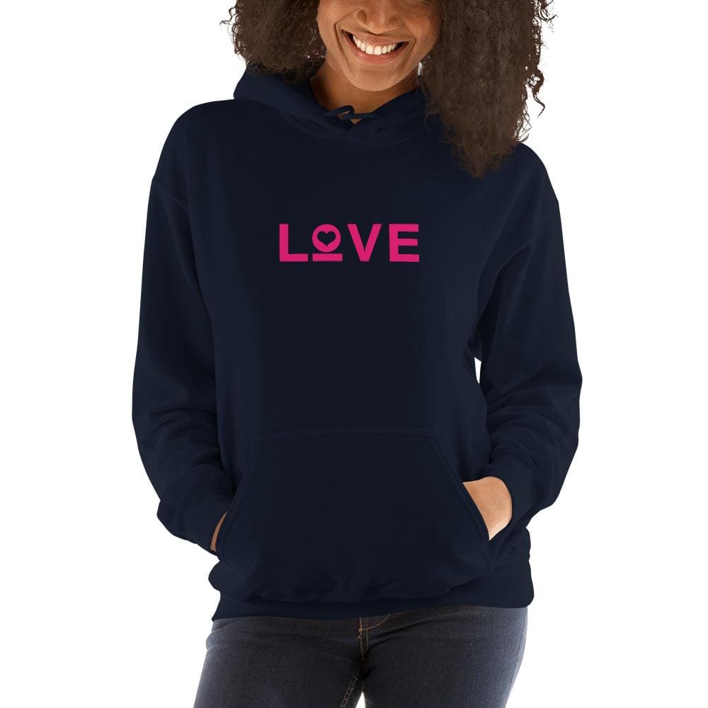 Womens Love Hoodie Sweatshirt - S / Navy - Sweatshirts